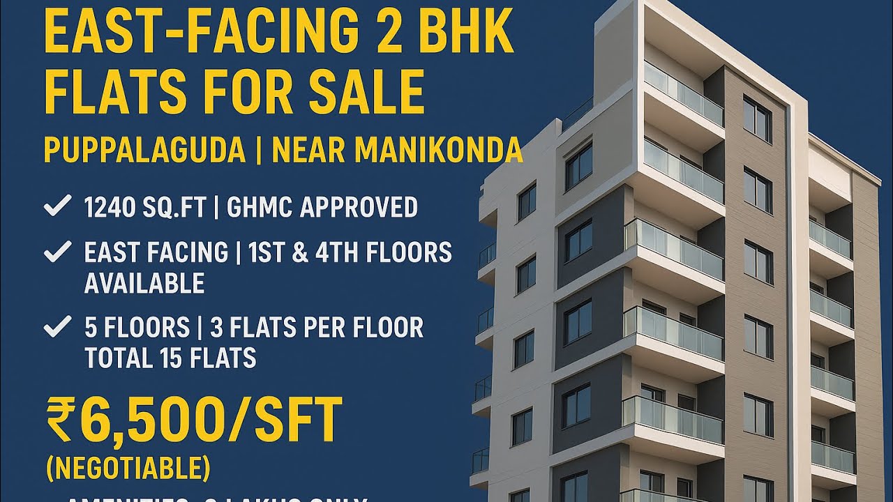 🏠 Premium 2 BHK Flats for Sale in Puppalaguda (Near Manikonda)