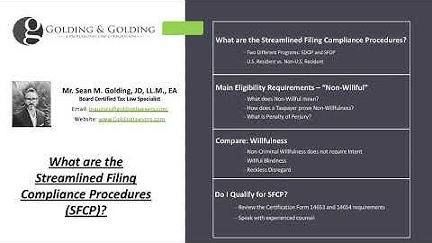Streamlined Filing Compliance Procedures: IRS 2020 Streamlined Procedures (SFCP) - Golding & Golding