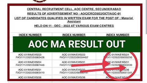 AOC Material Assistant result 2022 declared