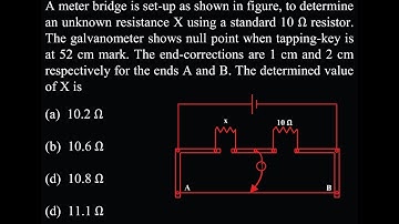 ED DPP 17 Q9  A meter bridge is set-up as shown in figure, to determine an unknown resistance X us