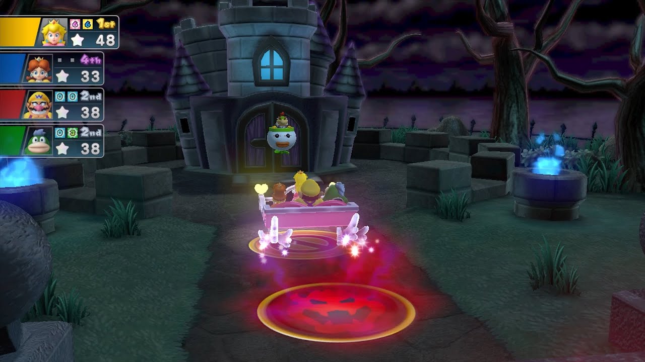 Mario Party 10 Mario Party #635 Daisy vs Wario vs Spike vs Peach Haunted Trail Master Difficulty