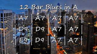 Blues Backing Track in A  for Soloing chords