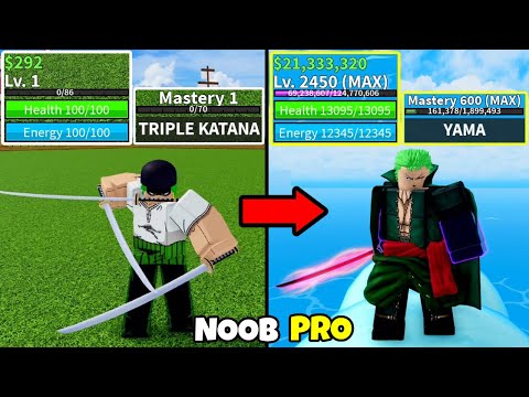 Beating Blox Fruits as Zoro! Lvl 1 to Max Lvl Noob to Pro in Blox Fruits!