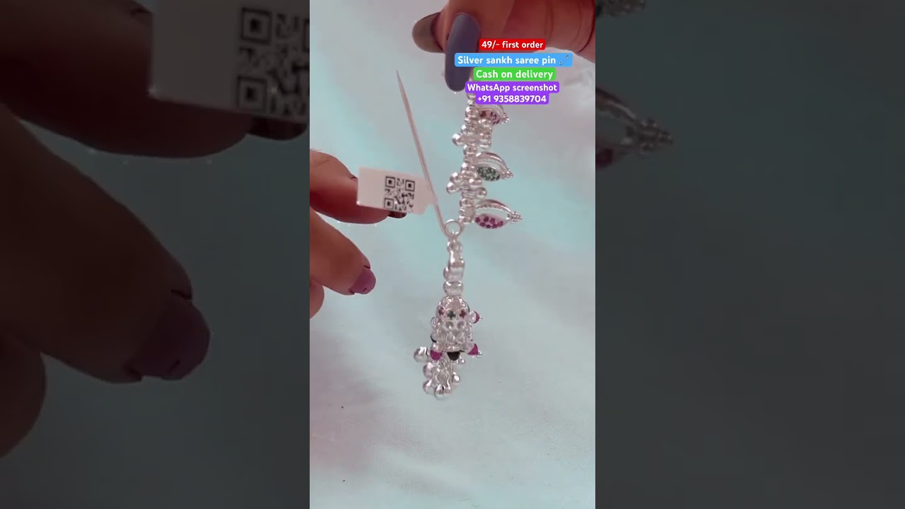 New designer silver sankh saree pin 🧷, with 70% discount on instant first order 