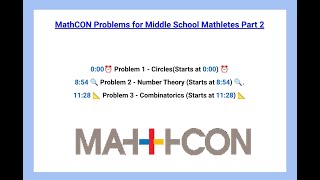 MathCON Challenging Problems for Middle School Students Part 2
