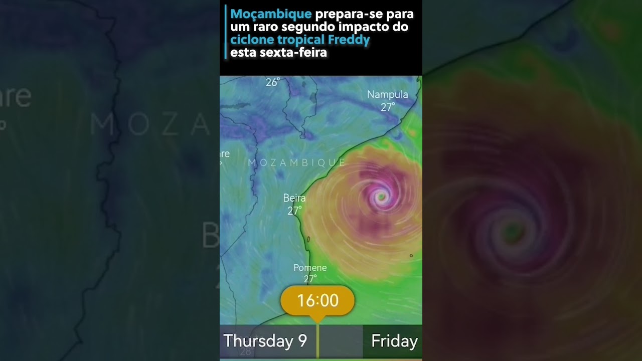 #Moçambique prepara-se para um raro segundo impacto do ciclone tropical Freddy esta sexta-feira