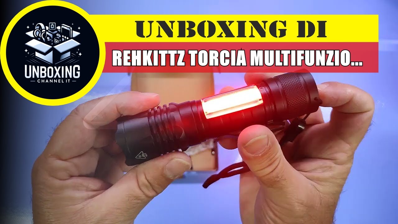 Illuminazione Esterni Torcia Tattica Ricaricabile 200000 Lumen - Impermeabile IPX45, 5 Modalità, Zoom Regolabile 200000 Lumen Ricaricabile - 2