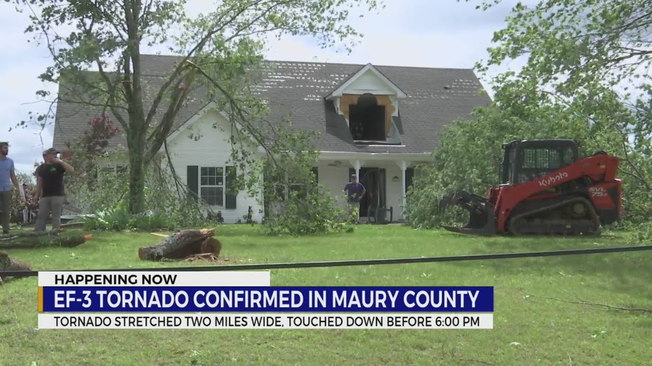 EF-3 tornado confirmed in Maury County - YouTube