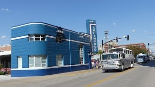 Busboys Vintage Bus Parade for the first time at the former Greyhound Terminal in Evensville IN 2017