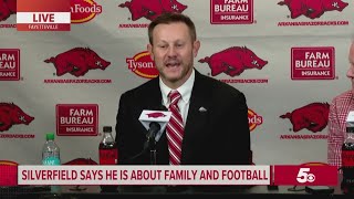 Ryan Silverfield's introductory remarks the Arkansas Razorbacks football coach