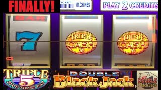 JACKPOT HANDPAY! FINALLY!!! TRIPLE 5 TIMES PAY + TRIPLE CASH + DOUBLE BLACKJACK SLOT PLAY! YES!!!