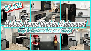 NEW *2023* MOBILE HOME KITCHEN MAKEOVER ON AN EXTREME BUDGET | DOUBLE WIDE KITCHEN TRANSFORMATION