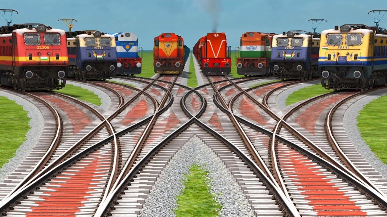 8 Indian Train Crossing 3d Gameplay Railgadi || Daimond Railways Steam Locomotive Trains 