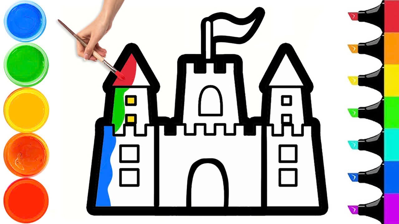 How To Draw a Beautiful Castle | Easy Step By Step - YouTube