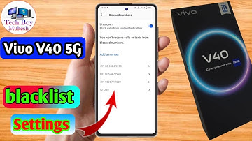 how to delete blacklist number in vivo v40 | vivo v40 blacklist setting
