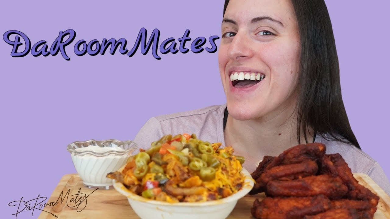 Watch Me Eat | Hot Wings | Loaded Fries | La Coco's Pizza & Sports Club Mukbang Eating Show