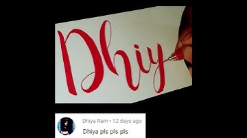 Dhiya name calligraphy with pen | #shorts #calligraphy