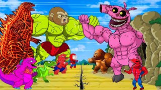 ALL GODZILLA VS KONG PIG BEASTS SPIDER DINOSAURS: Strongest * Skeletons Kaiju REX: Win Who is next??