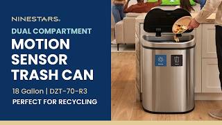 Full Best Dual Compartment Trash Can | Ninestars 18 Gal Motion Sensor Trash Can Guide