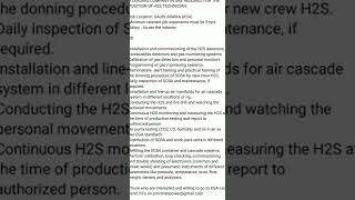 H2S Technician Uae 22 January 2022