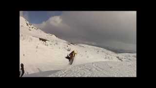 Huge backflip on snowmobile FAIL!