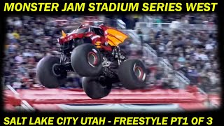 MONSTER JAM STADIUM SERIES WEST SALT LAKE CITY UTAH - FREESTYLE PART 1 OF 3