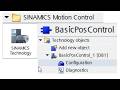 MC10 BasicPosControl / Sinamics Motion Control Technology Object