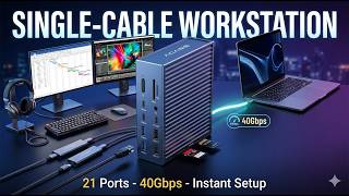 Single-Cable Workstation Setup | ACASIS DS-9007 21-in-1 Thunderbolt 4 dock
