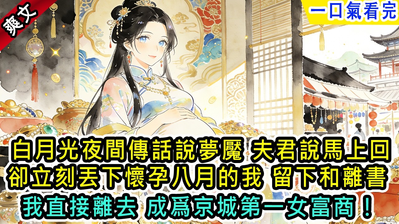 【春節快樂】白月光夜間派人傳話 說夢魘了夫君立刻丟下懷孕八個月的我 說去去就回 卻留下和離書 我直接離去 成爲京城第一女富商！#小说 #古風小說 #古言 #古代言情 #言情  #小說 #完結 #爽文