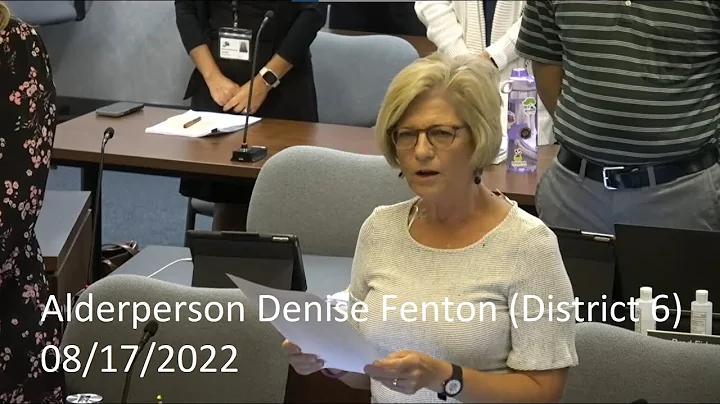 Alderperson Denise Fenton's Invocation At 08/17/2022 Common Council Meeting