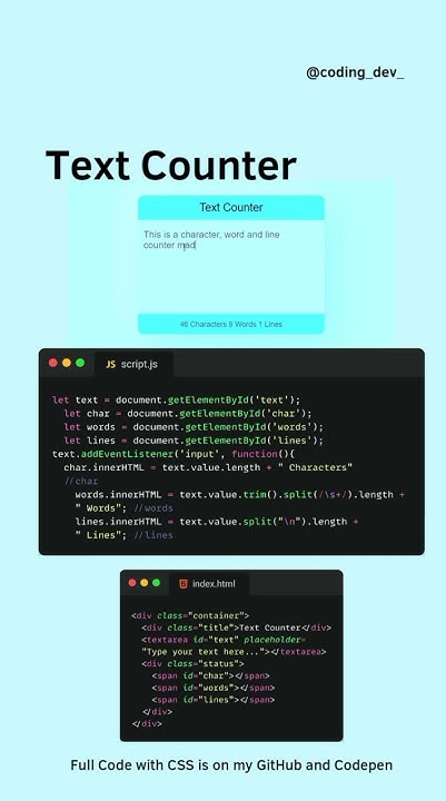 Text Counter JavaScript Project for beginners - YouTube