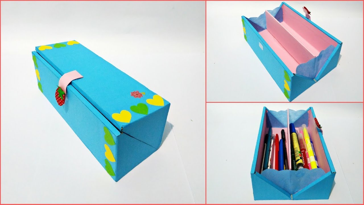 How to make Pencil Box From Cardboard | Easy Pencil Box Organizer From