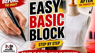 How to draft basic bodice block with personal measurement; for beginners 
