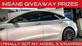 MY MODEL 3 GOT WRAPPED - INSANE GIVEAWAY - COME BEHIND THE SCENES by FrostyFingers 7,766 views 4 years ago 25 minutes