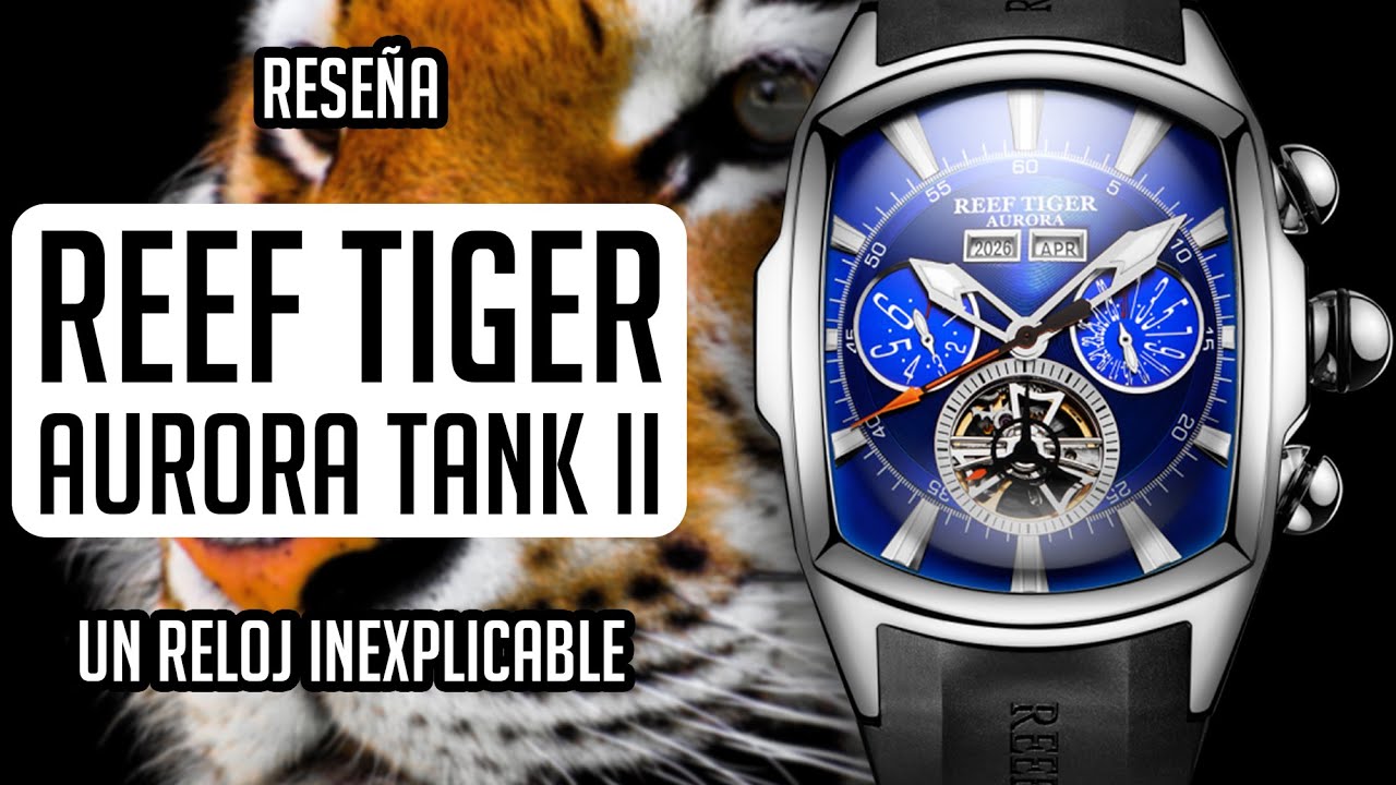 manejo Accidental Circular Reseña REEF TIGER AURORA: Un Reloj No Apto Para Minimalistas de Muñeca  Pequeña - YouTube