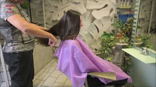 2023-25 Tatiana preview - long thick beautiful auburn hair chopped to bob