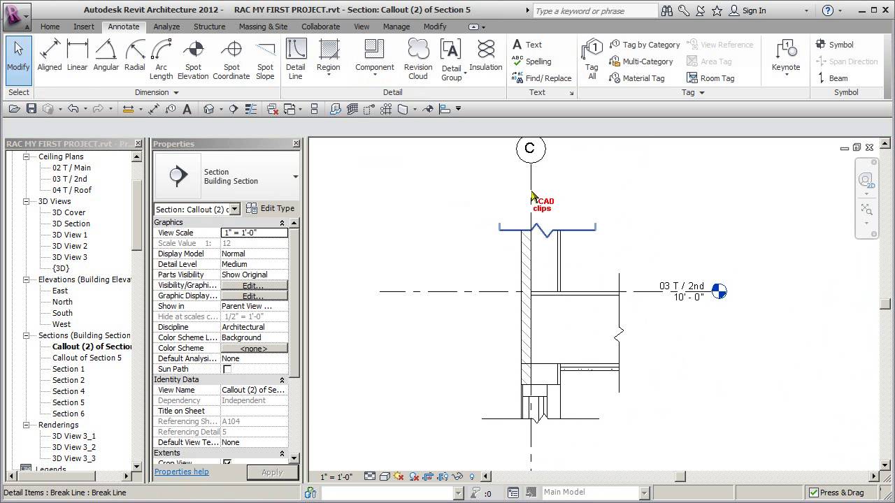 break line in revit