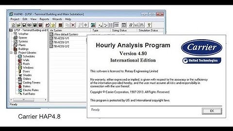 Heat load cooling load calculation by carrier Hap software in easy way step by step process showing