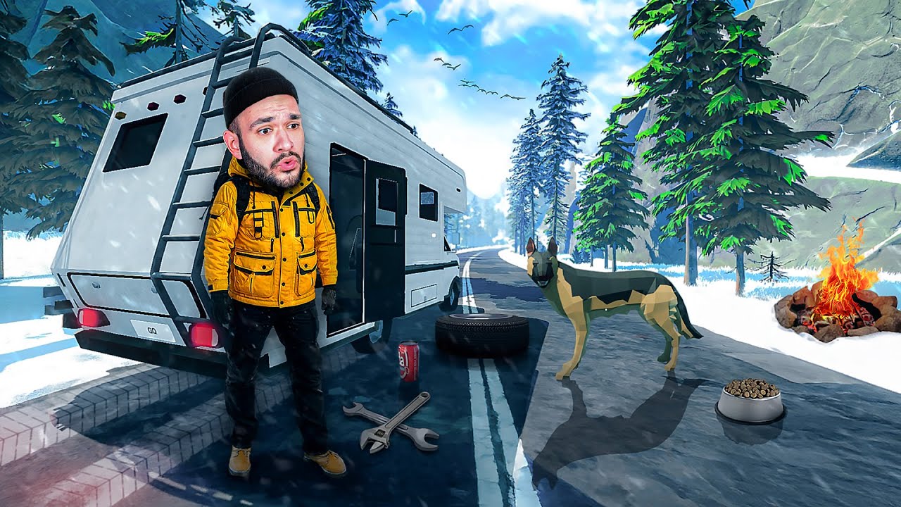 FIZ uma LONGA VIAGEM PELO GELO com um CACHORRO e um TRAILER! Long Drive North