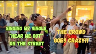 EKI - SINGING MY SINGLE “HEAR ME OUT” ON THE STREET (THE CROWD GOES CRAZY!!🤩)