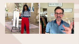 BEAUTIFUL by Lawrence Zarian Pintuck Slim Straight Leg Jean on QVC