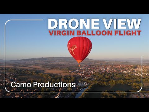 Drone View Virgin Balloon Flights Floating Above Evesham 