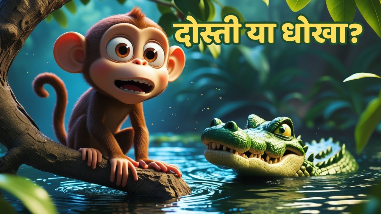 बंदर और मगरमच्छ | Hindi Kahaniya | Monkey and Crocodile | Hindi Kahani | Hindi Moral Story for Kids