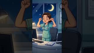 Night Shift Self‑Care in 10 Seconds 🌙 (Nurse Survival Tips) #animation #nclexstudyguide #funny
