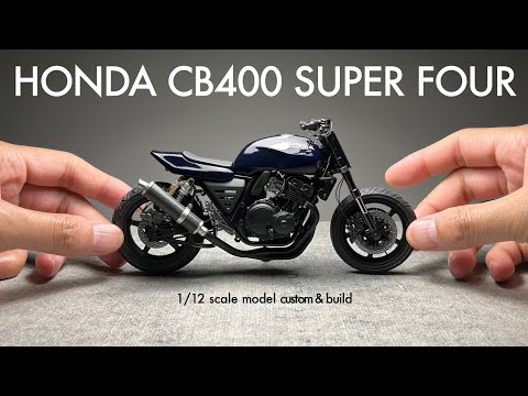 Building Aoshima 1/12 HONDA CB400 SUPER FOUR Scale Model Custom