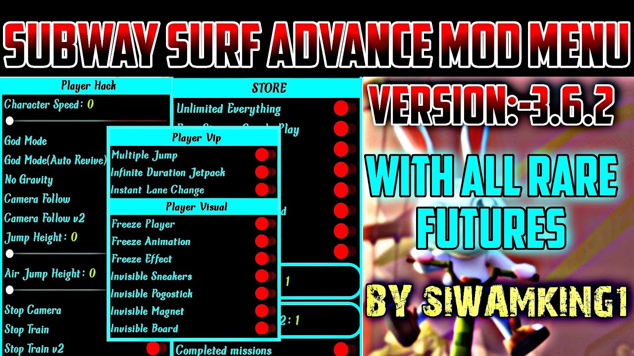 Subway Surfers Mod Menu v3.6.0 Get access to all the