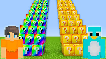 Playing a LUCKY BLOCK STAIRCASE Race in Minecraft