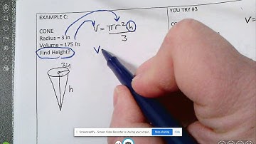 Video Reference Finding missing height or radius of cylinders and cones