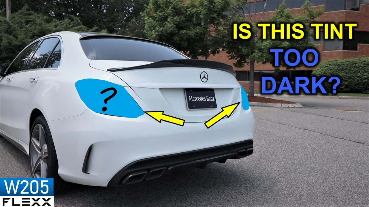 A different style of tinted tail lights on the 2016 Mercedes W205 C300