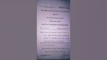 IGNOU BPHCT 133 DEC 2024 Exam Question paper | Physics Question Paper 📜 #IGNOU #Physics